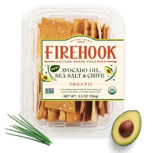 Firehook Avocado Oil, Sea Salt & Chive Crackers, 5.5 oz