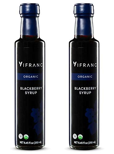 Vifranc Organic Fruit Syrup, Blackberry, 250 ml (Pack of 2)