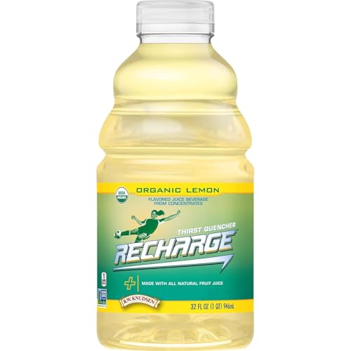 R.W. Knudsen Organic Recharge Lemon, 32 oz (Pack of 12)