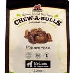 Redbarn Chew-A-Bulls Dog Dental Treats, Medium Toad Shape (Pack of 12)