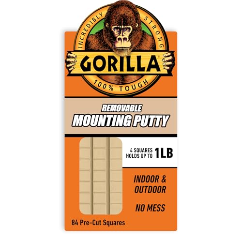 Gorilla Mounting Putty, Natural Tan, 84 Pre-Cut Squares