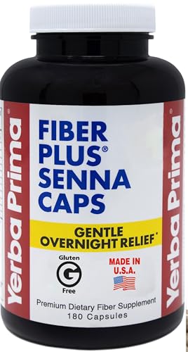 Yerba Prima Fiber Plus Senna Capsules, 180 Count