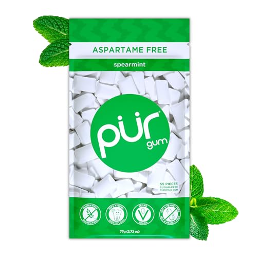 PUR Xylitol Gum, Spearmint, 55 Count