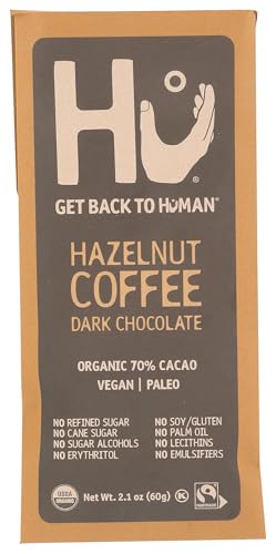 Hu Kitchen Dark Hazelnut Coffee Organic Chocolate Bar, 2.1 oz