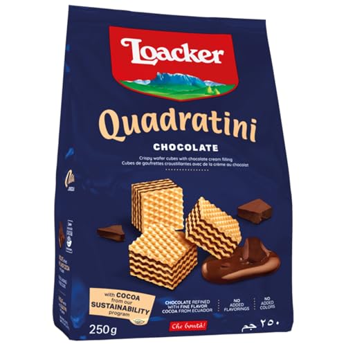 Loacker Quadratini Chocolate Wafer Cookies, 8.82 oz