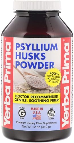 Yerba Prima Psyllium Husks Fiber Powder, 12 oz