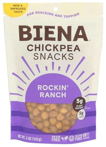BIENA Rockin' Ranch Roasted Chickpea Snacks, 5 oz