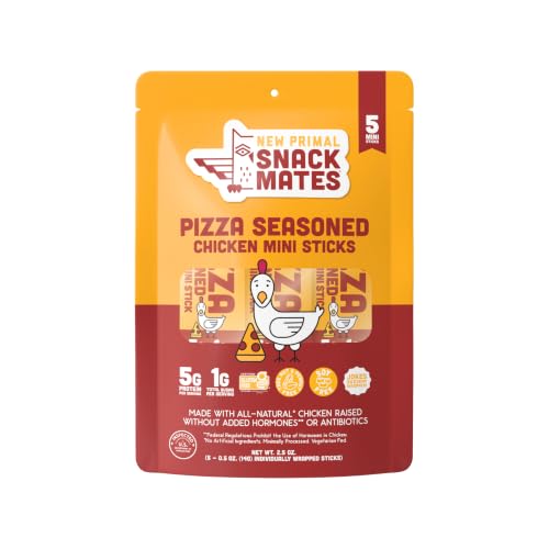 Snack Mates by The New Primal Pepperoni Pizza Chicken Sticks, 5 Count