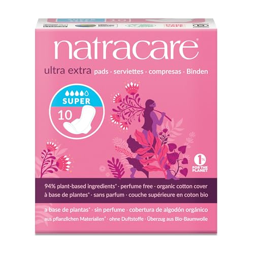 Natracare Ultra Extra Pads with Wings, Super, 10 Count