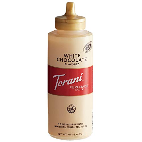 Torani Puremade White Chocolate Sauce, 16.5 oz Squeeze Bottle
