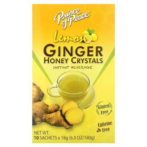 Prince of Peace Instant Natural Lemon Ginger Honey Crystals, 10 Sachets
