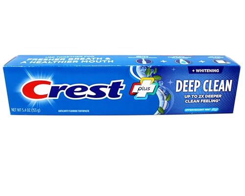 Crest Plus Deep Clean Anticavity Fluoride Toothpaste, Effervescent Mint, 5.4 oz