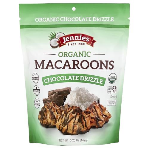 Jennies Organic Chocolate Drizzle Coconut Macaroons, 5.25 oz
