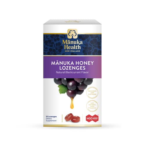 Manuka Health Manuka Honey Lozenges, Blackcurrant, 15 Count