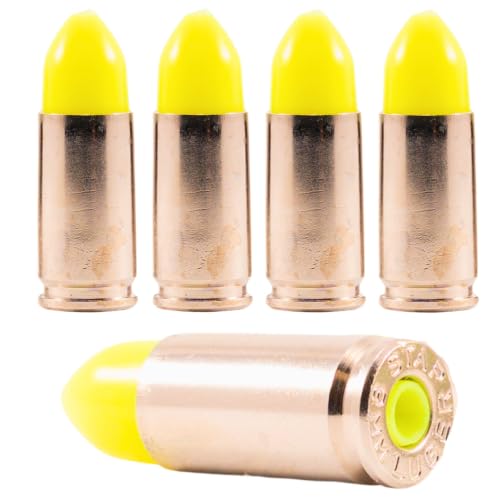 S.T. Action Pro 9mm Dummy Rounds, Yellow Safety Trainer (Pack of 5)