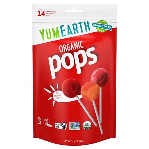YumEarth Organic Pops Fruit Flavored Lollipops, 14 Count