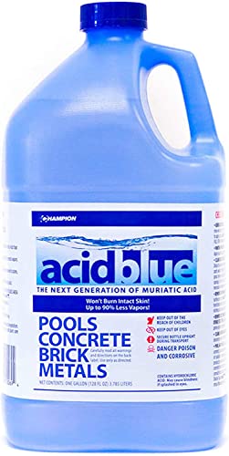 CPDI Acid Blue Muriatic Acid Pool pH Reducer, Buffered, Low-Fume, 1 Gallon