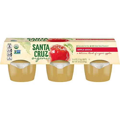 Santa Cruz Organic Apple Sauce, 4 Ounce Cups (Pack of 4)