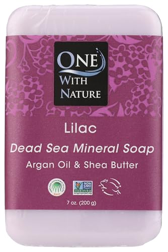 One With Nature Lilac Dead Sea Mineral Soap, 7 oz Bar