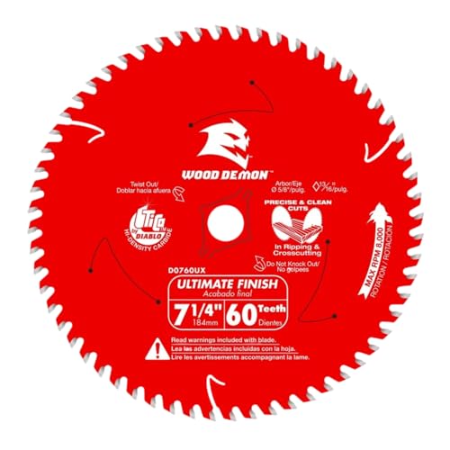 Diablo Wood Demon Carbide Circular Saw Blade, 7-1/4 in