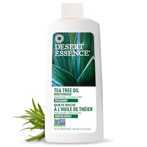 Desert Essence Tea Tree Oil Mouthwash, Spearmint, Alcohol Free, 16 fl oz