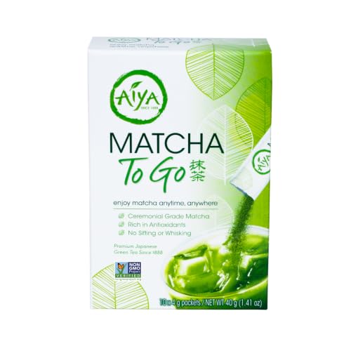 Aiya Matcha To Go Single Serve Packs, Ceremonial Grade, 10 Count