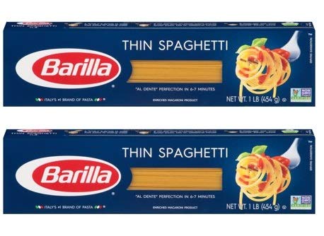 Barilla Thin Spaghetti, 16 oz (Pack of 2)