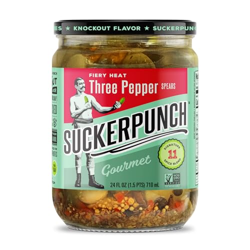 SuckerPunch Bold Burger Dill Pickle Chips, 3 Pepper Fire, 24 oz