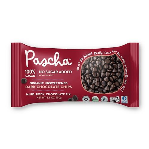 Pascha Organic Unsweetened 100% Cacao Chocolate Chips, 8.8 oz