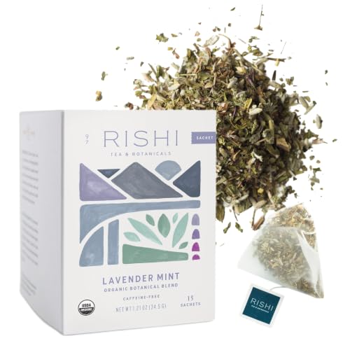Rishi Tea Lavender Mint Organic Herbal Tea Bags, 15 Count