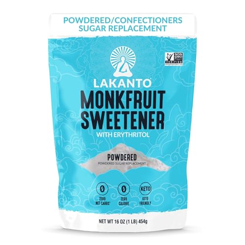 Lakanto Powdered Monk Fruit Sweetener with Erythritol, Confectioners, 1 lb