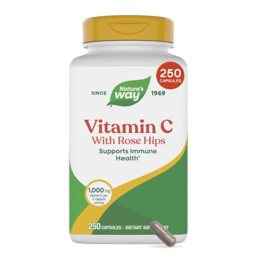 Nature's Way Vitamin C with Rose Hips, 1,000 mg, 250 Capsules