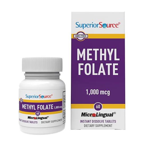 Superior Source Methyl Folate 1,000 mcg, 60 Sublingual Tablets