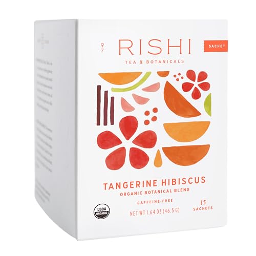 Rishi Tea Tangerine Hibiscus Organic Herbal Tea Bags, 15 Count
