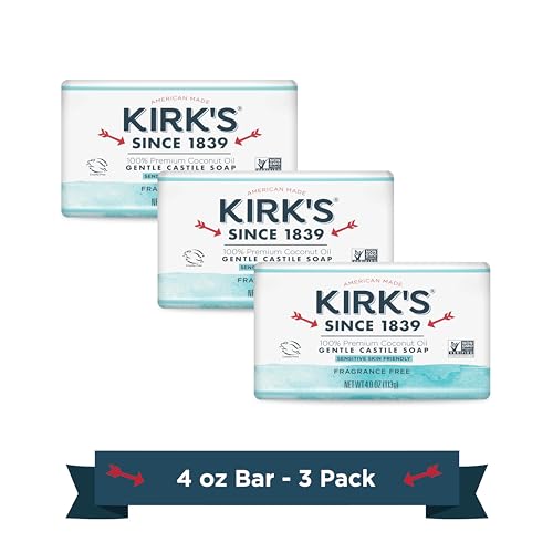 Kirk's Fragrance Free Castile Bar Soap (Pack of 3)