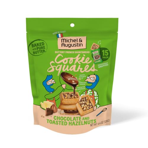 Michel et Augustin Chocolate Hazelnut Shortbread Cookies, 15 Count