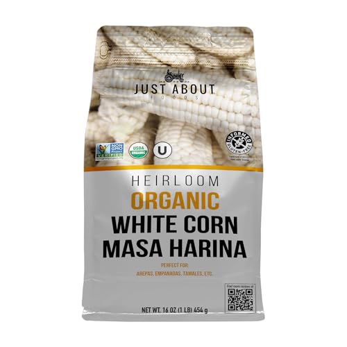 Just About Foods Organic Heirloom White Corn Masa Harina, 1 lb