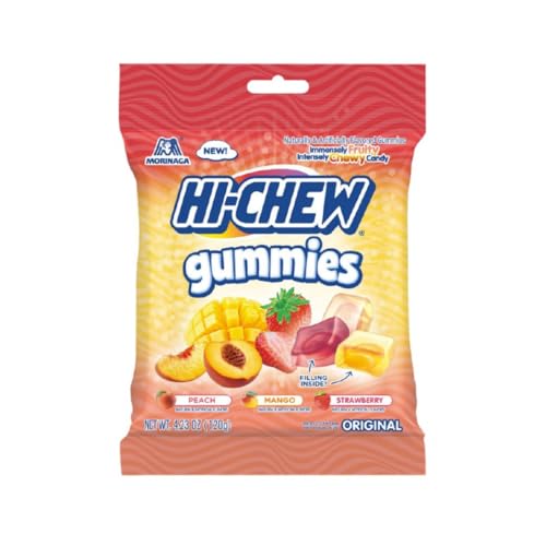 Hi-Chew Gummies, Mango Peach Strawberry, 4.23 oz (Pack of 9)