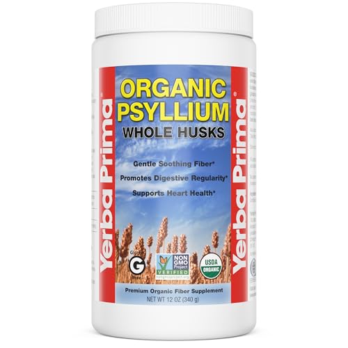 Yerba Prima Organic Psyllium Whole Husks, Unflavored, 12 oz