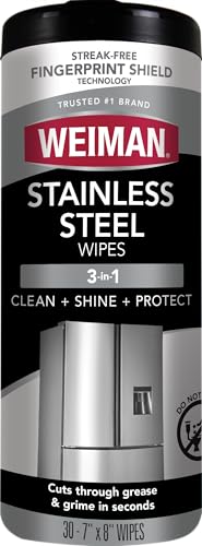 Weiman Stainless Steel Cleaner & Polish Wipes, 30 Count