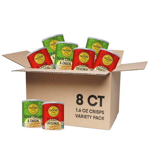 The Good Crisp Company Minis Variety Potato Chips, 1.6 oz Cans (Pack of 8)
