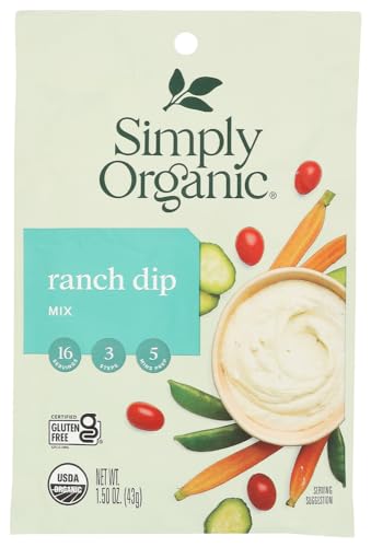 Simply Organic Ranch Dip Mix, 1.5 oz (Pack of 3)