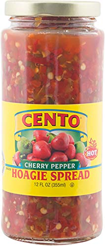 Cento Diced Hot Cherry Pepper Hoagie Spread, 12 fl oz (Pack of 2)