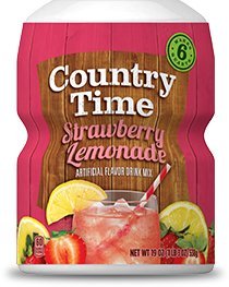Country Time Powdered Drink Mix, Strawberry Lemonade, 18 oz Tub (Pack of 3)