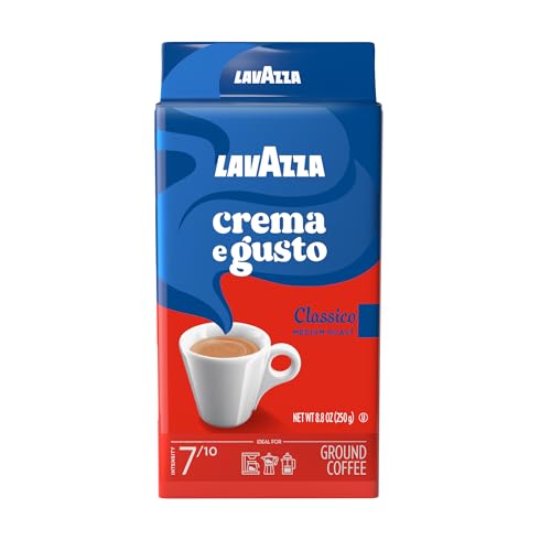 Lavazza Crema e Gusto Medium Roast Ground Coffee, 8.8 oz Brick (Pack of 4)
