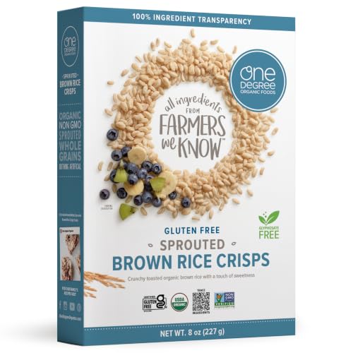 One Degree Organics Sprouted Brown Rice Crisps Cereal, 8 oz