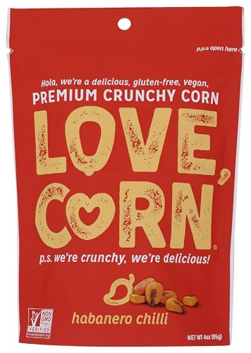 Love Corn Crunchy Corn Snack, Habanero Chilli, 4 oz