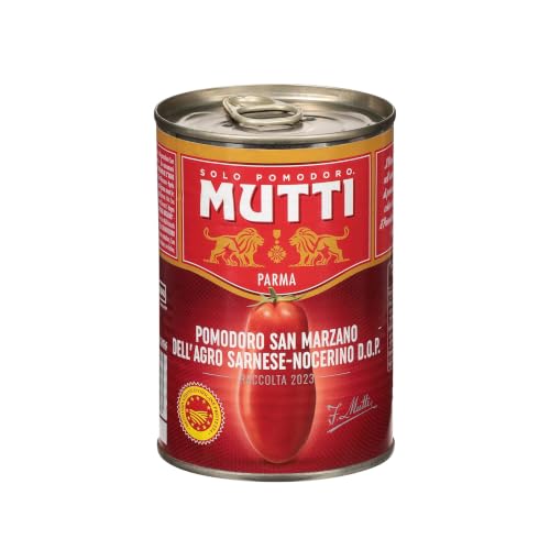 Mutti Whole Peeled San Marzano PDO Tomatoes, 14 oz Can (Pack of 6)