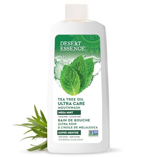 Desert Essence Tea Tree Oil Ultra Care Mouthwash, Mega Mint, 16 fl oz