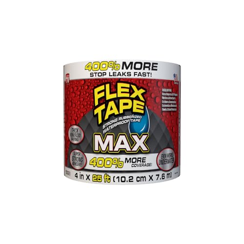 Flex Tape Strong Rubberized Waterproof Tape, White, 4 in x 25 ft